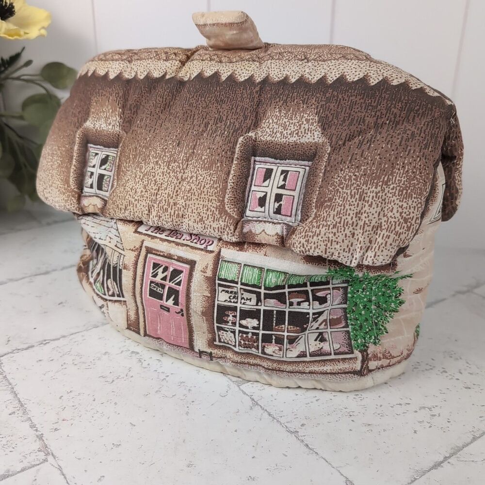 Vintage Sari Fabrics Thatched Cottage Tea Cosy The Tea Shop Retro Padded England